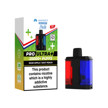 Hayati Pro Ultra 25K - Sour Apple / Juicy Peach Prefilled Vape Pod