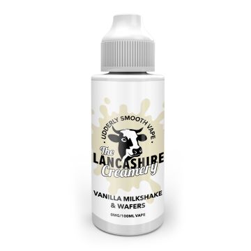 The Lancashire Creamery - Vanilla Milkshake And Wafers Shortfill E-liquid Vape Juice - 100ml